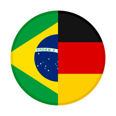 round icon with brazil and germany flags. vector illustration isolated on white background