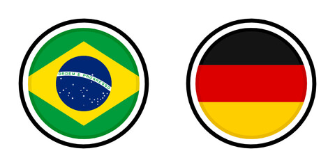 round icon with brazil vs germany flags 