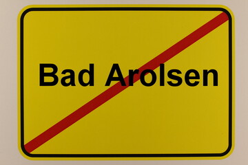 Grafische Darstellung des Stadtausgangsschildes der Stadt Bad Arolsen