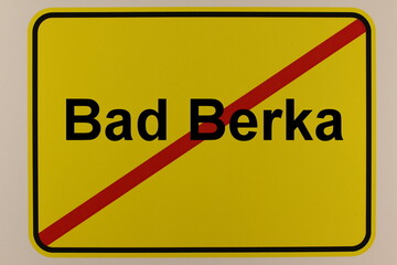 Grafische Darstellung des Stadtausgangsschildes der Stadt Bad Berka