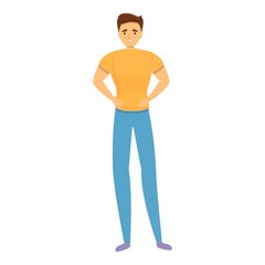 Fototapeta premium Smiling personal trainer icon. Cartoon of smiling personal trainer vector icon for web design isolated on white background