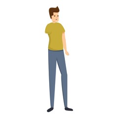 Boy with amputated hand icon. Cartoon of boy with amputated hand vector icon for web design isolated on white background