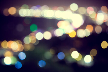 Obraz premium Blur defocus bokeh of light in the city with dark