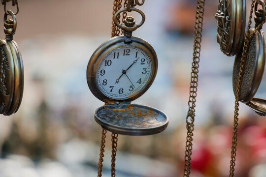 retro gold pocket watch, for viewing the time