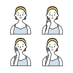 肌悩み・肌ケアイラスト