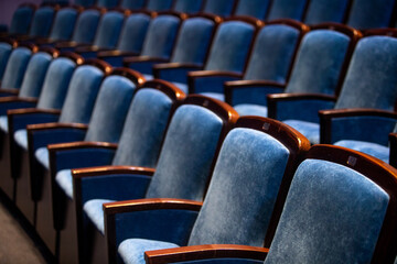 Obraz premium Empty seats in the cinema, theater