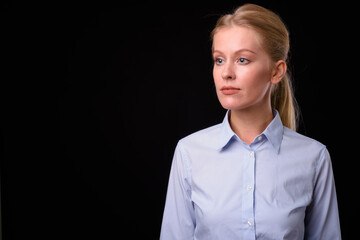Portrait of beautiful businesswoman with blond hair