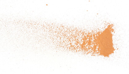 Fototapeta na wymiar Brick dust pile isolated on white background, top view