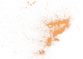 Fototapeta na wymiar Brick dust pile isolated on white background, top view