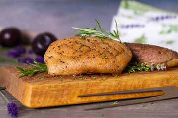 Duck breast fillets with herbs