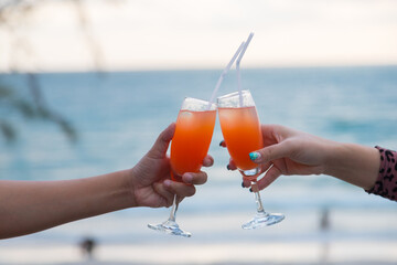 Cocktail party at the pool for celebration meeting