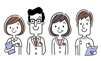 Vector material: doctor and nurse, team, man and woman