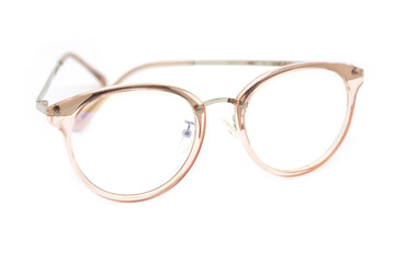 Pink frame clear glasses