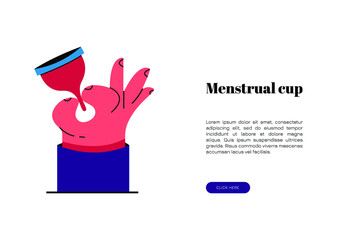 Menstrual cup in a man's hand. Flat vector illustration.