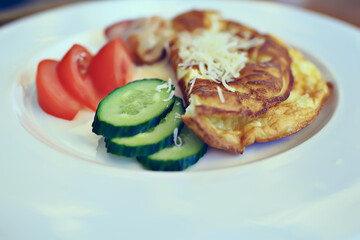 breakfast, serving, salad delicious