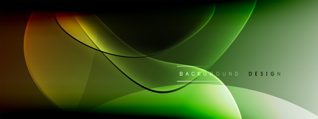 Vector abstract background - liquid bubble shapes on fluid gradient with shadows and light effects. Shiny design template for text