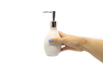 Obraz premium Hand press liquid soap