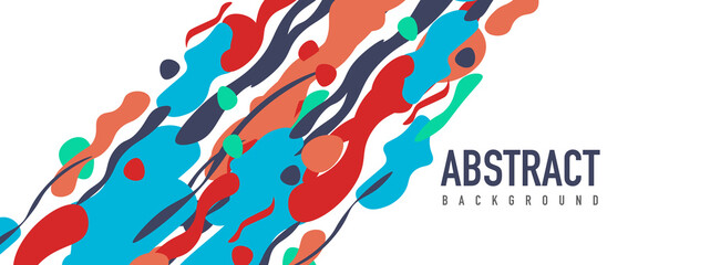 Trendy liquid style shapes abstract design, dynamic vector background for placards, brochures, posters, web landing pages, covers or banners