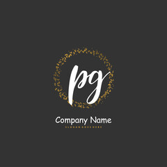 P G PG Initial handwriting and signature logo design with circle. Beautiful design handwritten logo for fashion, team, wedding, luxury logo.