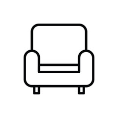 Sofa Icon Logo Vector Isolated. Furniture and Household Icon Set. Editable Stroke and Pixel Perfect.