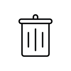 Trash Can, Recycle Bin Icon Logo Vector Isolated. Furniture and Household Icon Set. Editable Stroke and Pixel Perfect.