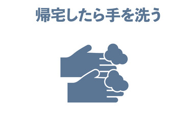 石けんで手を洗うアイコンイラスト