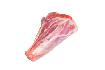 Uncooked lamb shank in white background