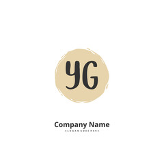 Y G YG Initial handwriting and signature logo design with circle. Beautiful design handwritten logo for fashion, team, wedding, luxury logo.
