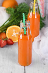 Carrot strawberry orange juice
