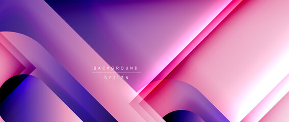 Vector geometric abstract background with lines and modern forms. Fluid gradient with abstract round shapes and shadow and light effects