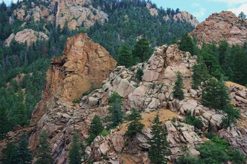 Colorful Seven fall's Mountains with tree's and Mountain's by Colorado Springs Colorado.