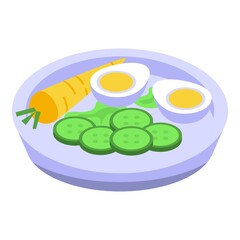 Organic food eat icon. Isometric of organic food eat vector icon for web design isolated on white background