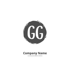 G GG Initial handwriting and signature logo design with circle. Beautiful design handwritten logo for fashion, team, wedding, luxury logo.