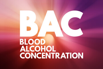 BAC - Blood Alcohol Concentration acronym, medical concept background