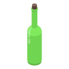 Drink glass bottle icon. Isometric of drink glass bottle vector icon for web design isolated on white background