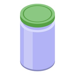 Food storage jar icon. Isometric of food storage jar vector icon for web design isolated on white background