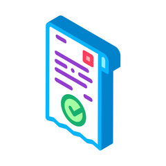 payment receipt icon vector. isometric payment receipt sign. color isolated symbol illustration