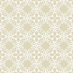 Pale olive green seamless background with white floral pattern