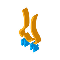 nose odor steam icon vector. isometric nose odor steam sign. color isolated symbol illustration