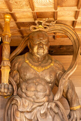 Statue of a Deva king of Yotaku-ji temple in Sanda-shi, Hyogo, Japan