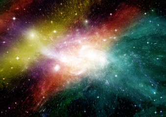 Obraz premium galaxy in a free space. 3D rendering