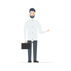 Office worker. Flat style. Vector illustration
