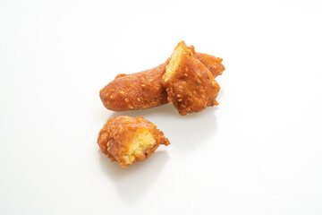 deep fried potatoes on white