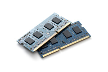 Computer RAM (Random Access Memory) modules on the white background.