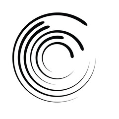 Lines in Circle Form . Spiral Vector Illustration .Technology round. Wave Logo . Design element . Abstract Geometric shape .