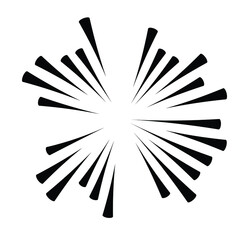 Obraz premium Radial speed Lines in Circle Form for comic books . fireworks Explosion background . Vector Illustration . Starburst round Logo . Circular Design element . Abstract Geometric star rays . Sunburst .
