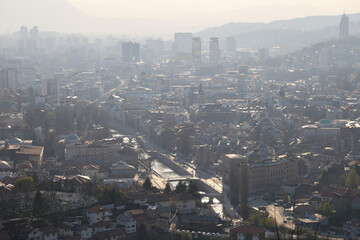 Sarajevo city panoramic view