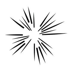 Obraz premium Radial speed Lines in Circle Form for comic books . fireworks Explosion background . Vector Illustration . Starburst round Logo . Circular Design element . Abstract Geometric star rays . Sunburst .