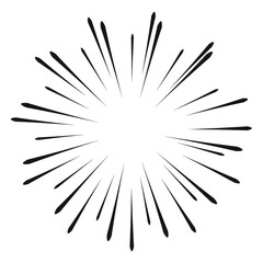 Obraz premium Radial speed Lines in Circle Form for comic books . fireworks Explosion background . Vector Illustration . Starburst round Logo . Circular Design element . Abstract Geometric star rays . Sunburst .
