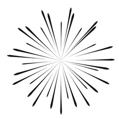 Radial speed Lines in Circle Form for comic books . fireworks Explosion background . Vector Illustration . Starburst
 round Logo . Circular Design element . Abstract Geometric star rays . Sunburst .